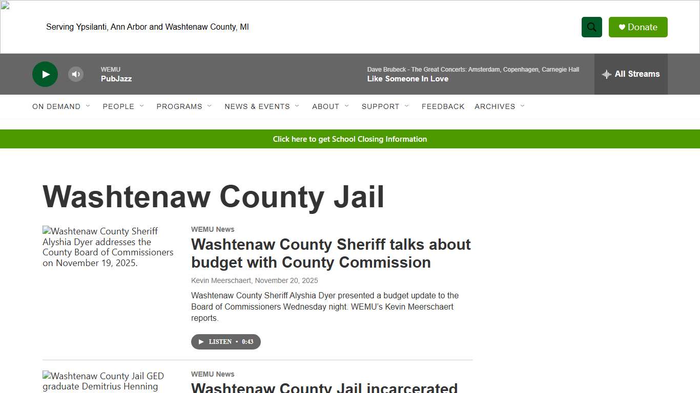 Washtenaw County Jail WEMU-FM